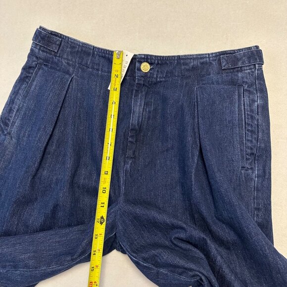 J Crew Tapered Pleat High Waist Jeans NWT Size 30 1984 Rigid Denim Gold Buttons - Picture 6 of 14